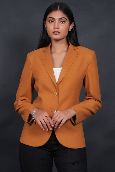 Tweed Wool Orange Blazer