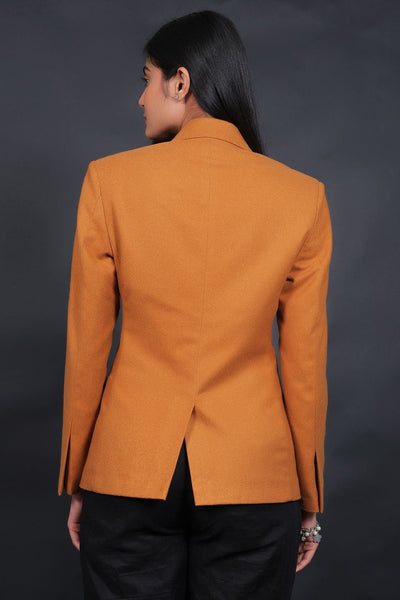 Tweed Wool Orange Blazer