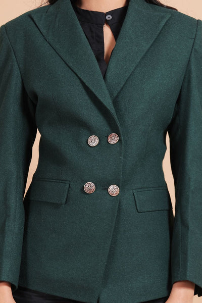 Tweed Wool Green Blazer