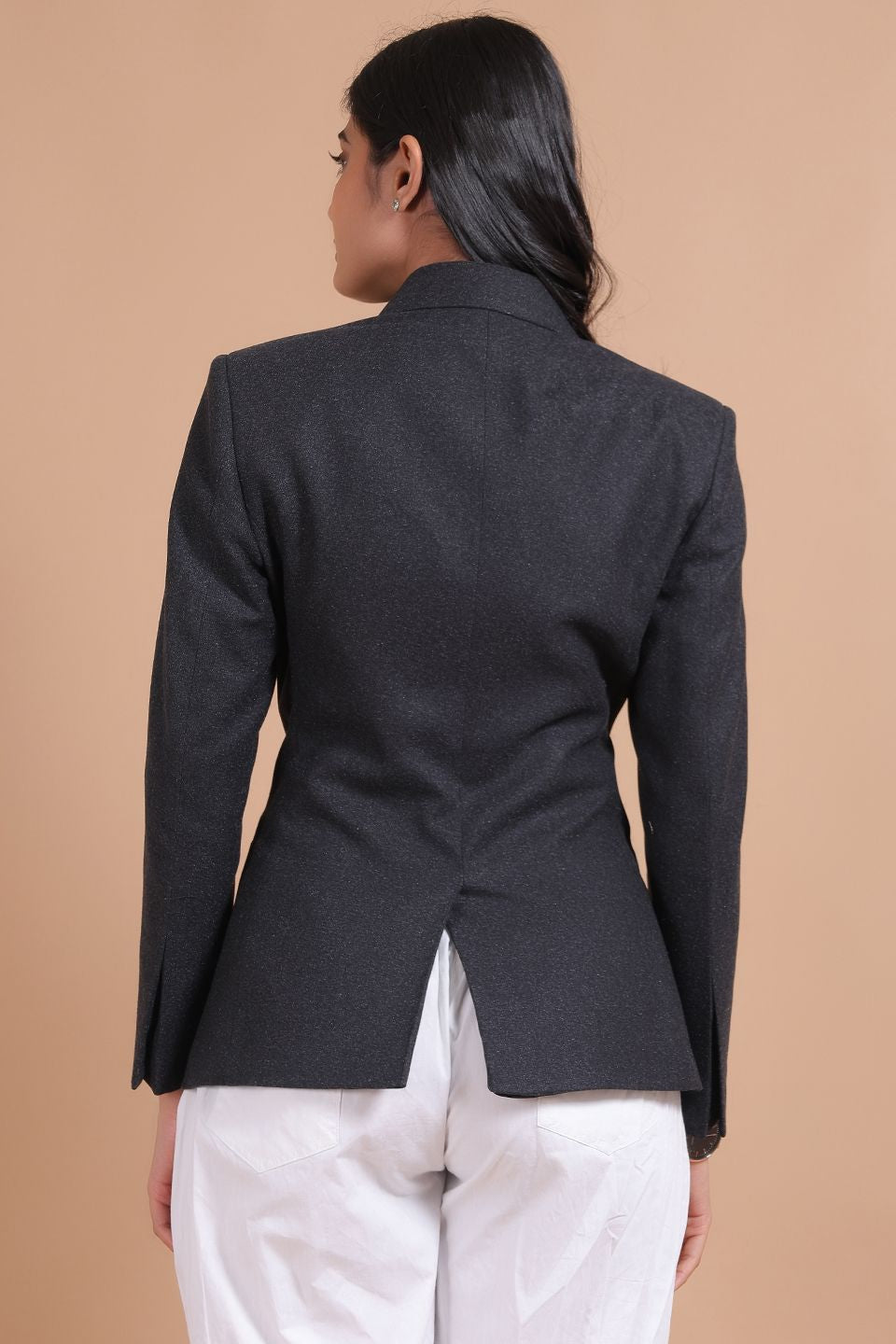 Tweed Wool Grey Blazer