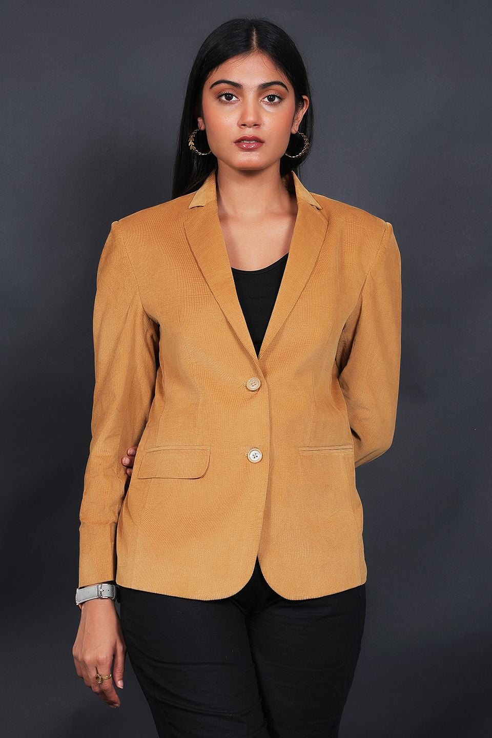 Corduroy Cotton Gold Blazer