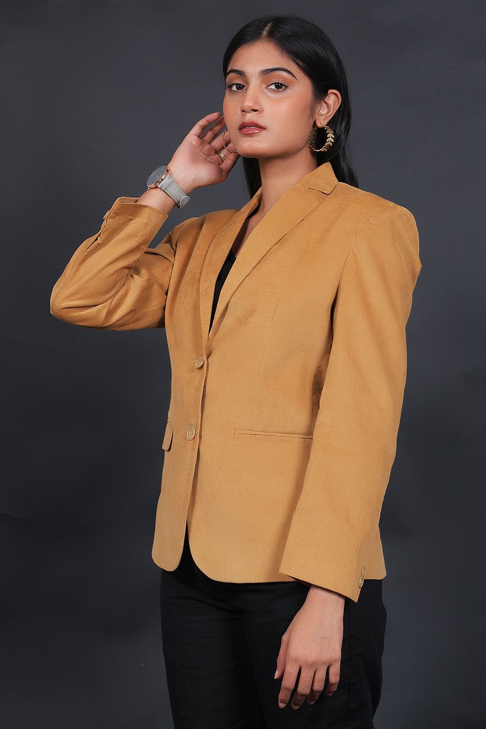 Corduroy Cotton Gold Blazer