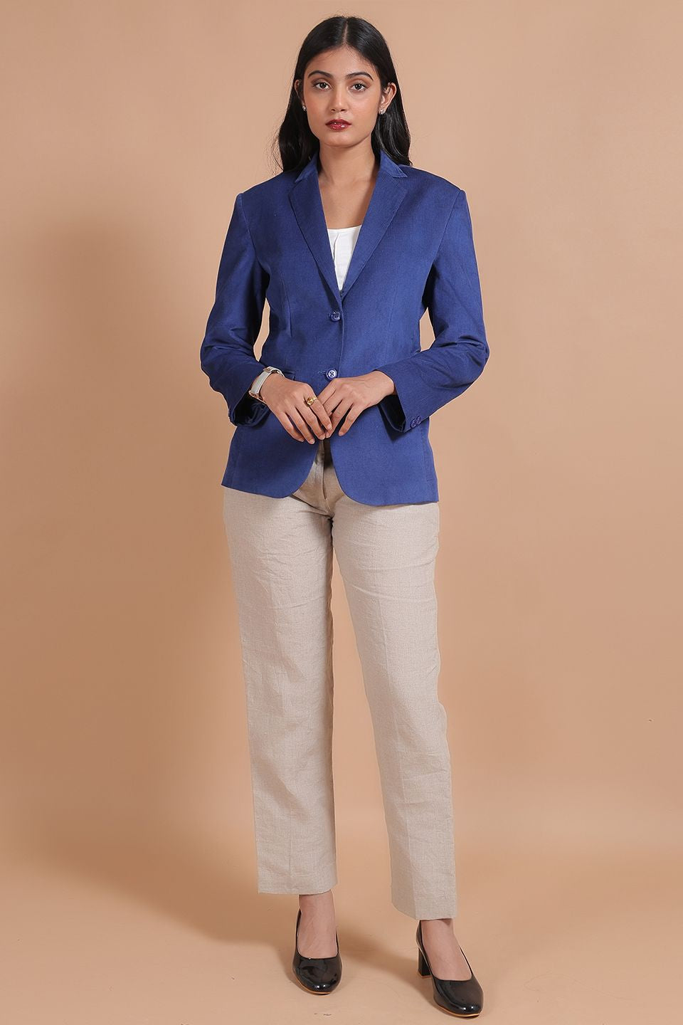 Corduroy Cotton Blue Blazer