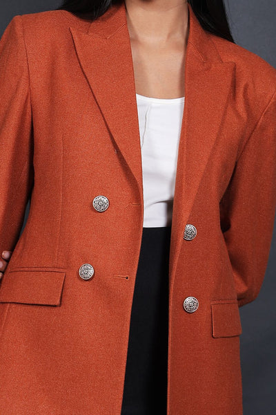 Tweed Wool Orange Blazer