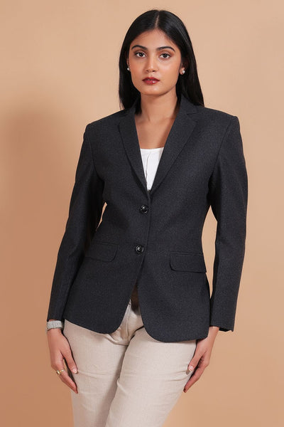 Tweed Wool Grey Blazer