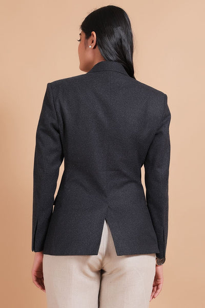 Tweed Wool Grey Blazer