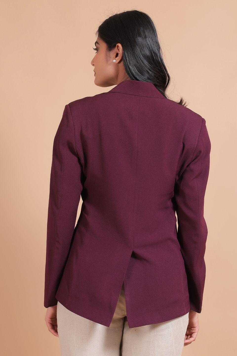 Polyester Cotton Purple Blazer