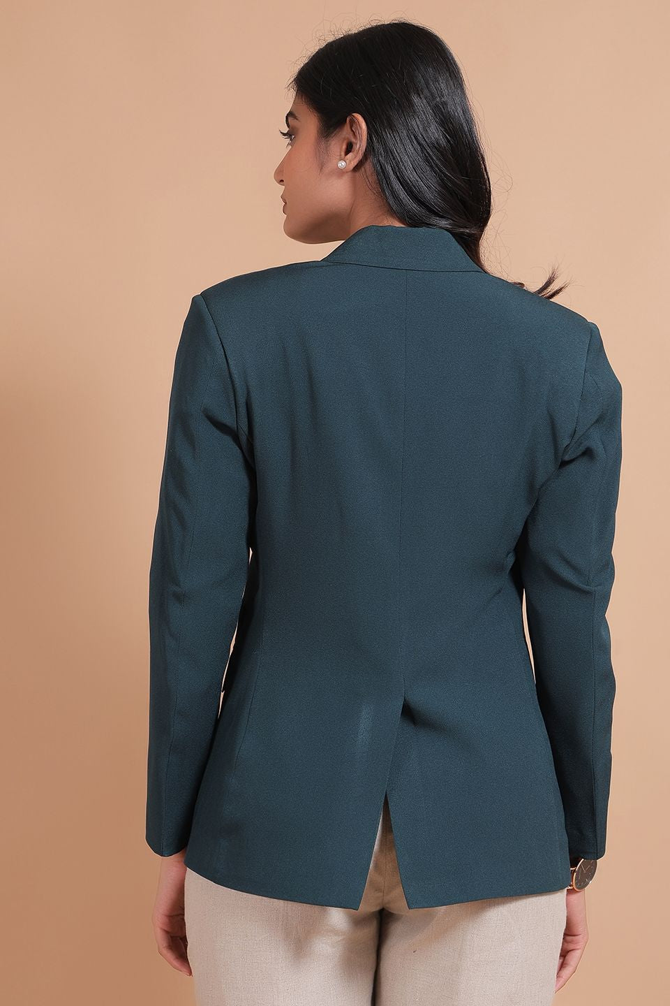 Polyester Cotton Green Blazer