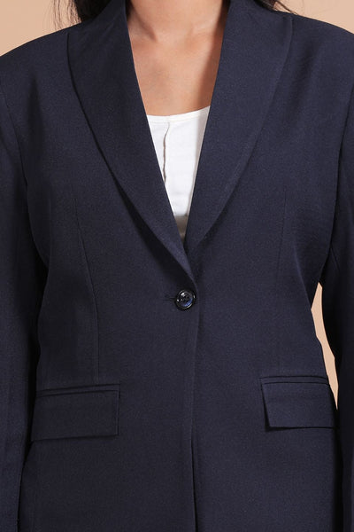 Polyester Cotton Blue Blazer