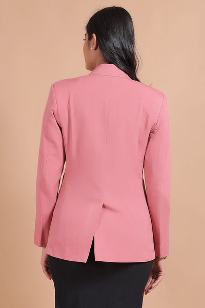 Polyester Cotton Pink Blazer