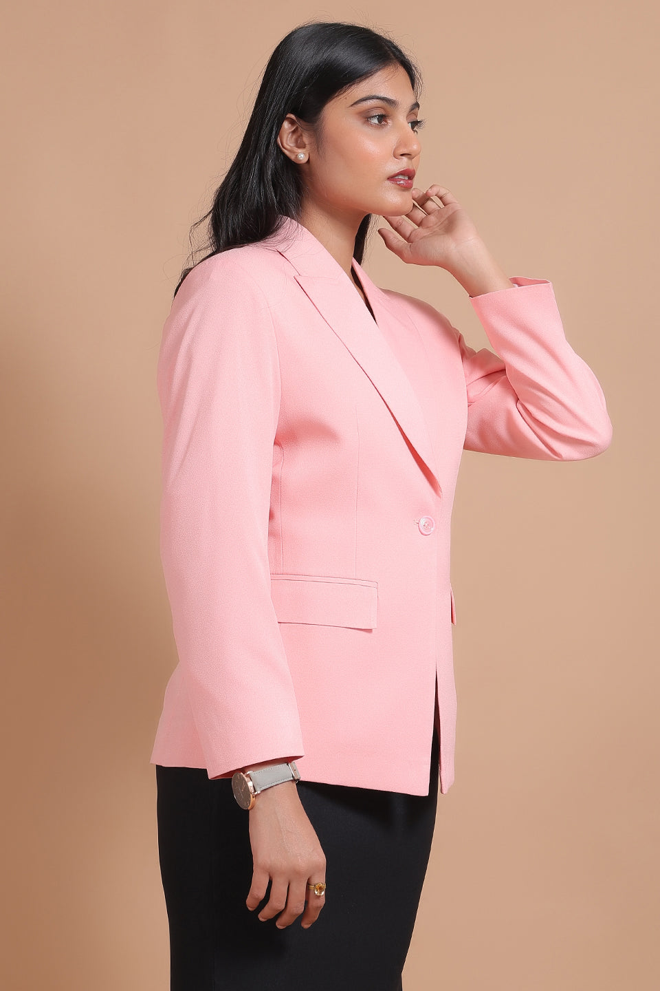 Polyester Cotton Pink 1 Blazer