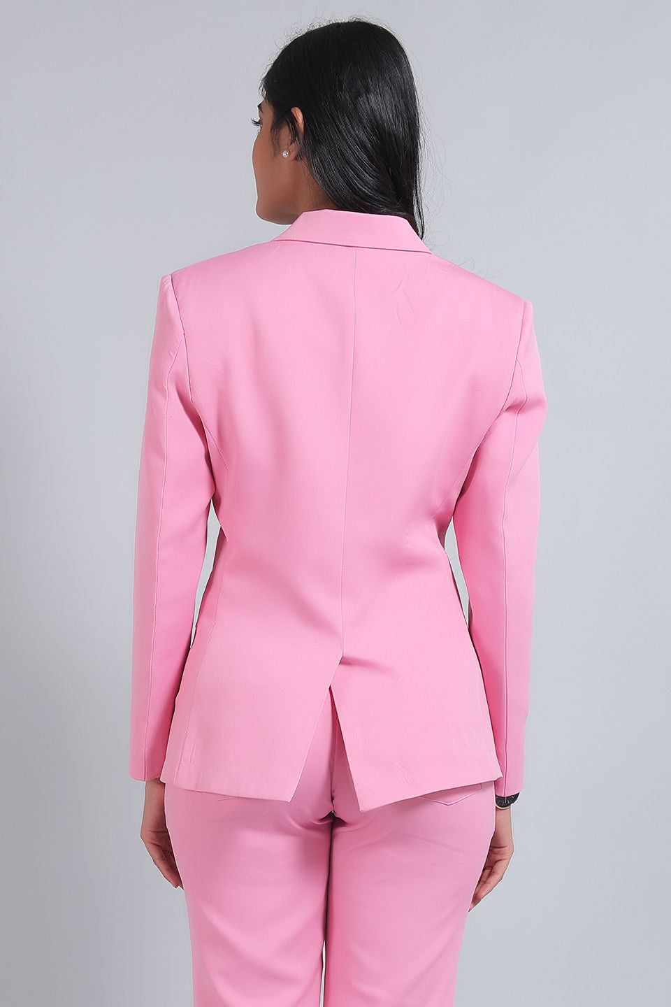 Polyester Cotton Pink Blazer