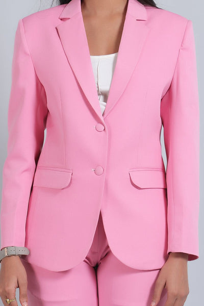 Polyester Cotton Pink Suit