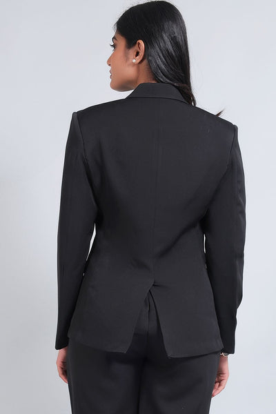 Polyester Cotton Black Blazer