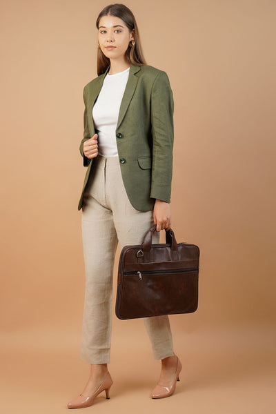 Linen Cotton Green Blazer