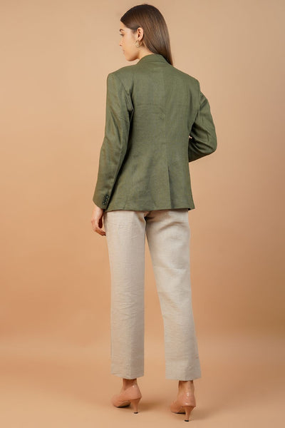 Linen Cotton Green Blazer