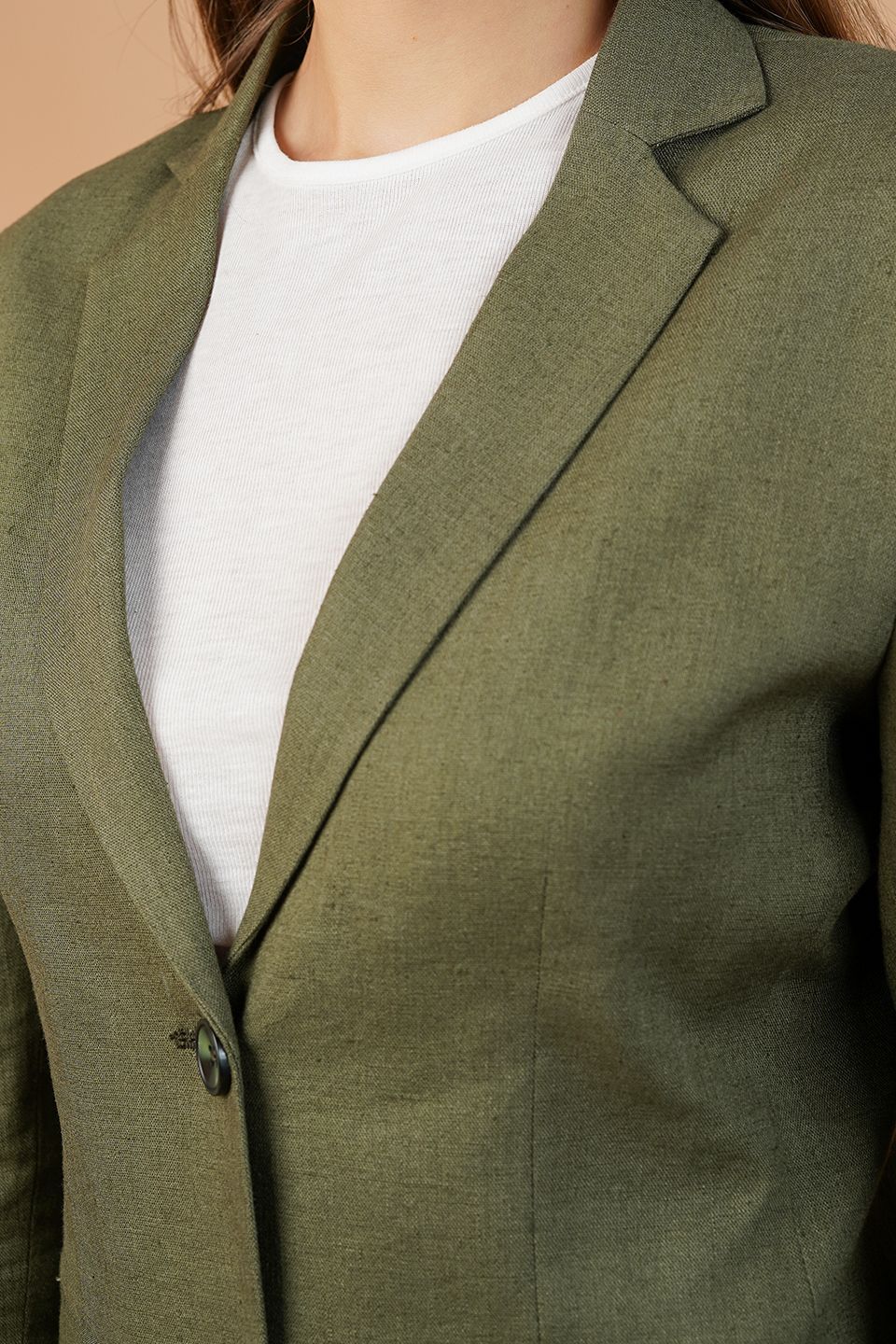 Linen Cotton Green Blazer