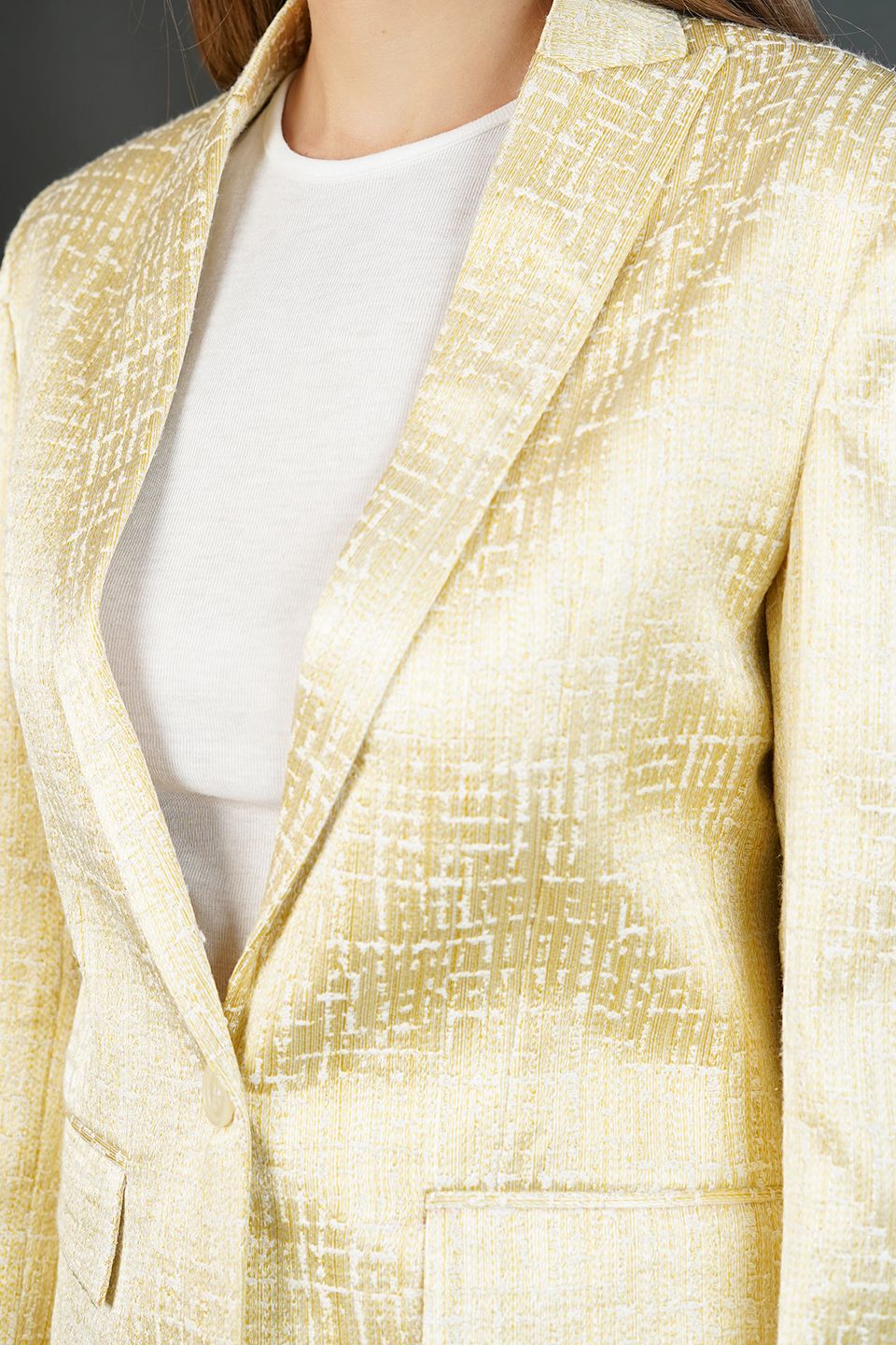 Polyester Cotton Gold Blazer