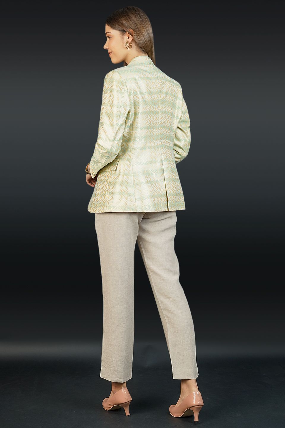 Banarasi Rayon Cotton Green Blazer