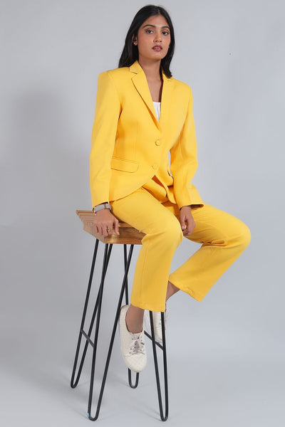 Polyester Cotton Yellow Suit