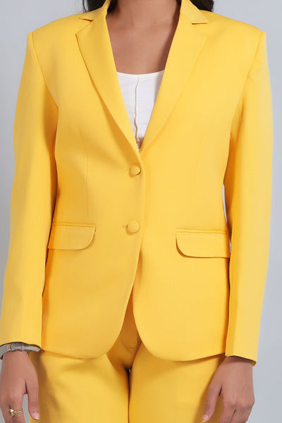 Polyester Cotton Yellow Suit