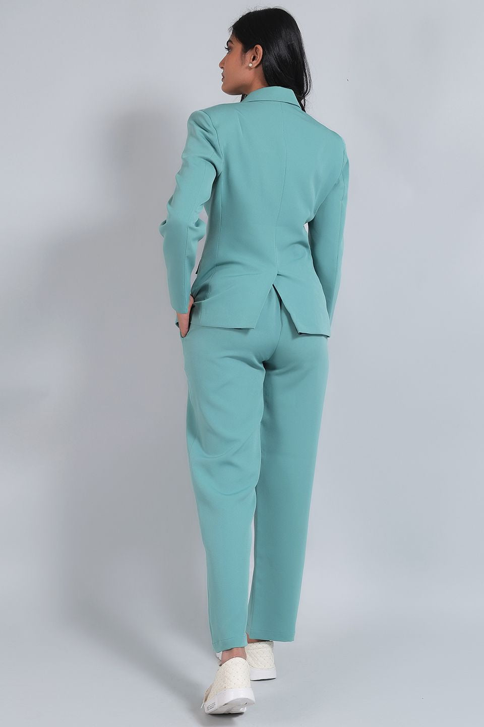 Polyester Cotton Green Suit