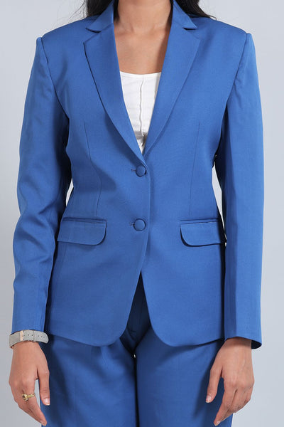 Polyester Cotton Blue Suit