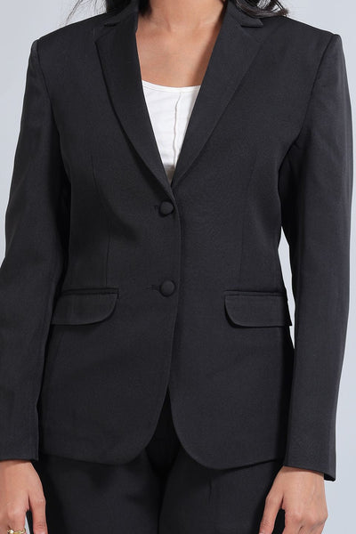 Polyester Cotton Black Suit