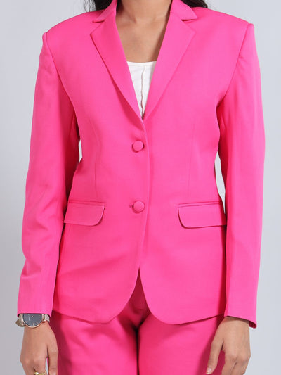 Polyester Cotton Pink 1 Suit