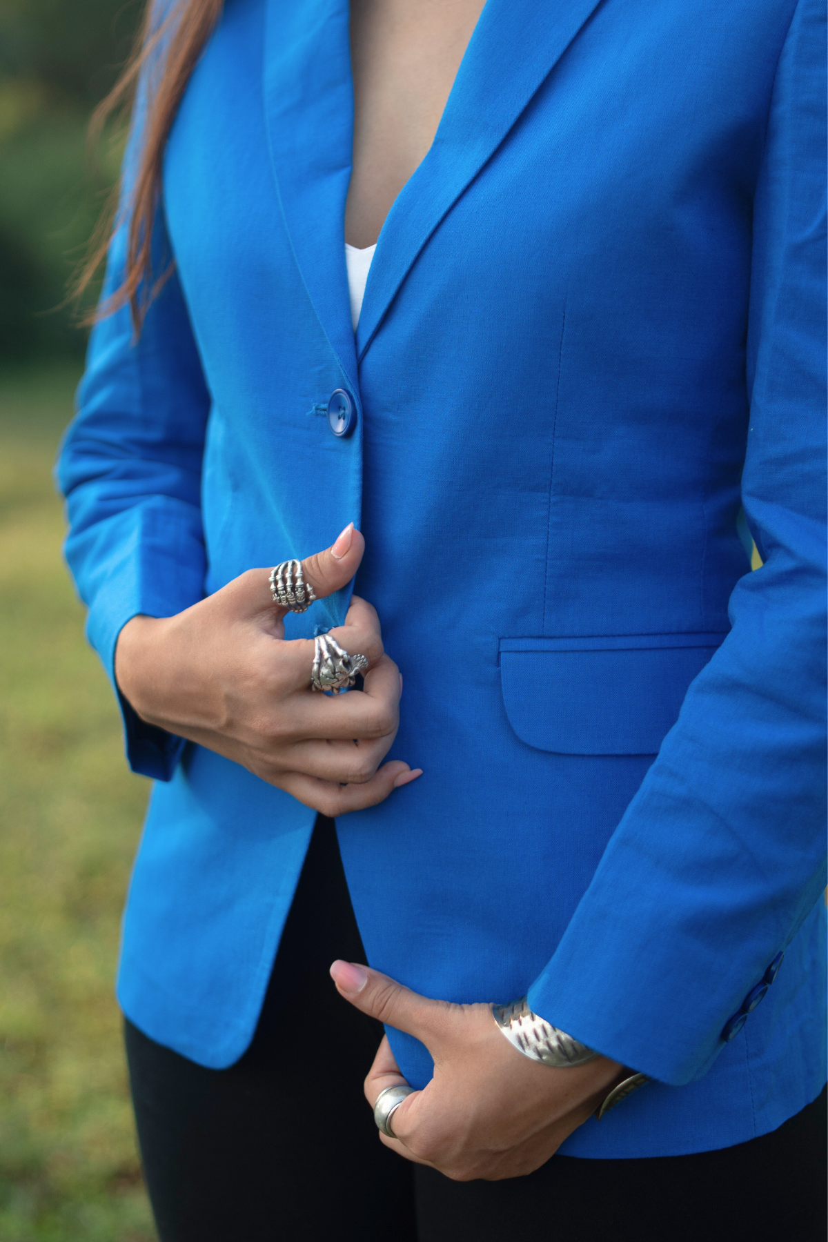 Cotton Linen Blue Blazer