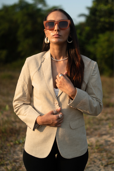 Linen Cotton Cream Blazer