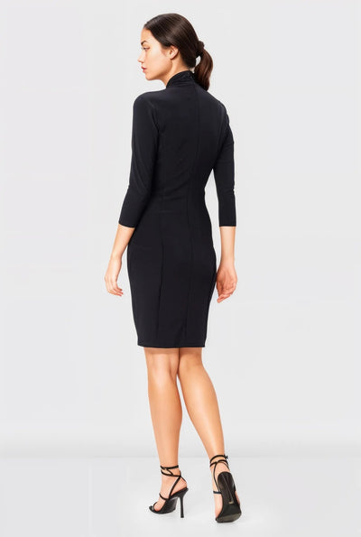 Keyhole Front Jersey Knit Sheath Dress