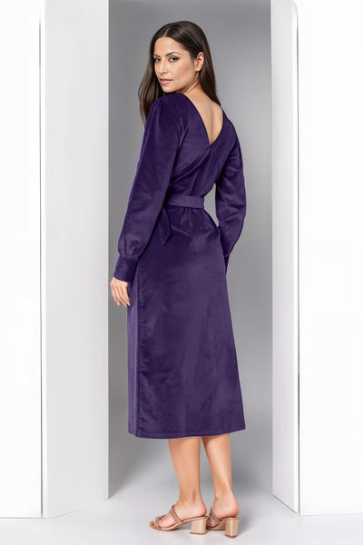 Corduroy Purple Midi Dress