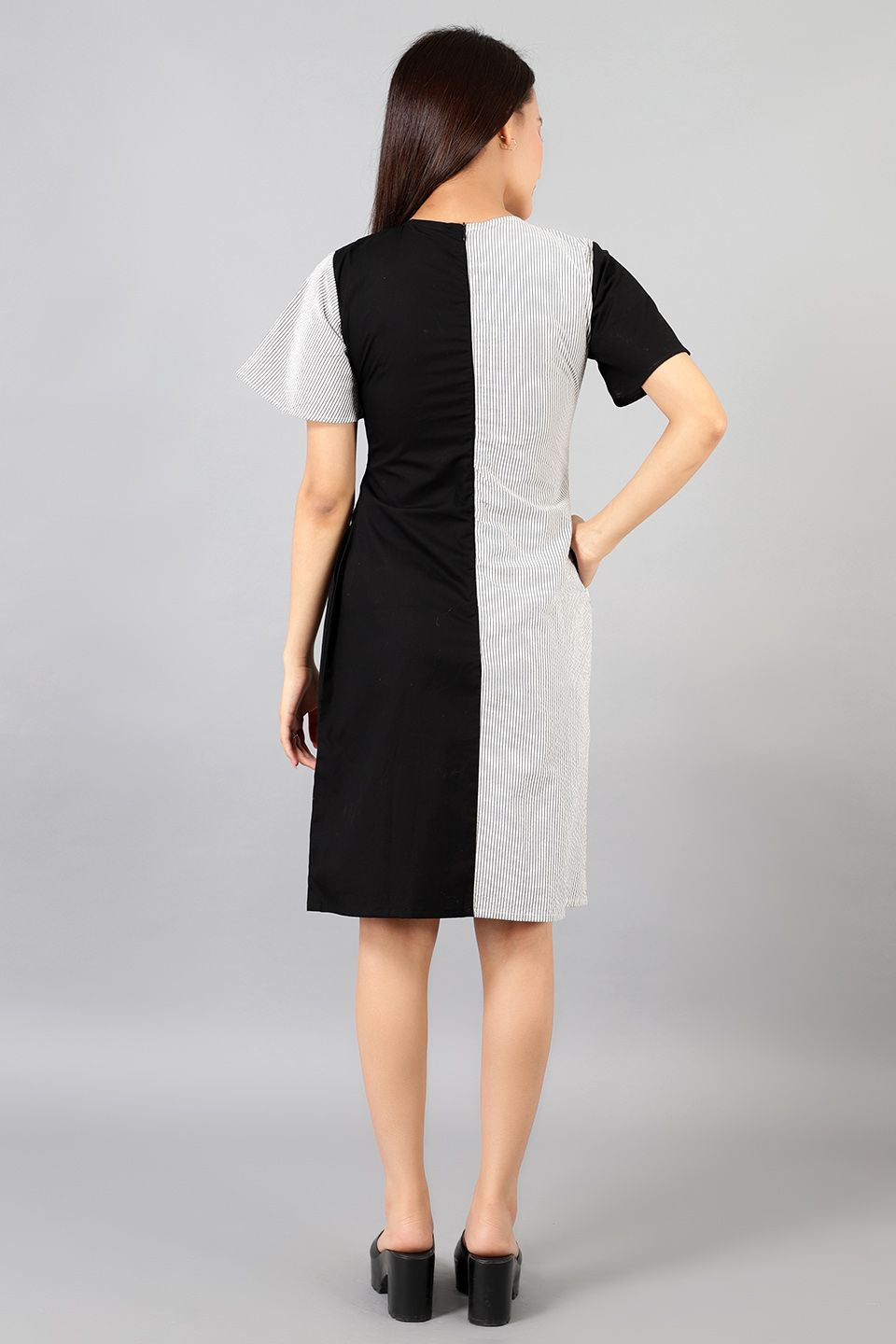 Cotton Midi Black Dress