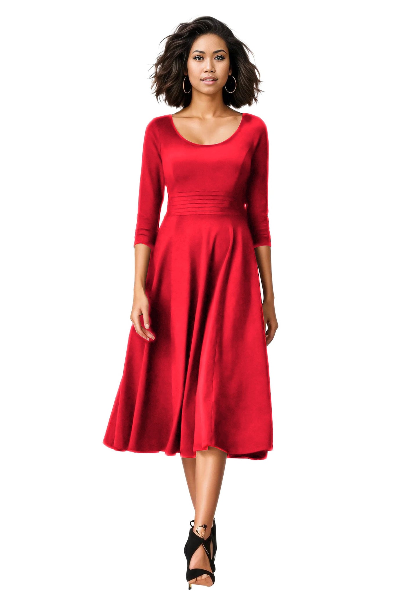 Cotton Jersey Pleat Waist Dress