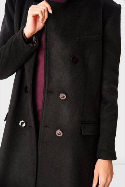 Melton-Look Wool Blend Trench Coat