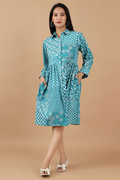 Jaipur Cotton Green Dress