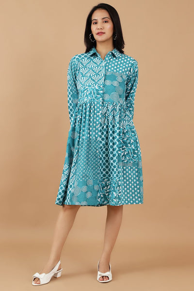 Jaipur Cotton Green Dress