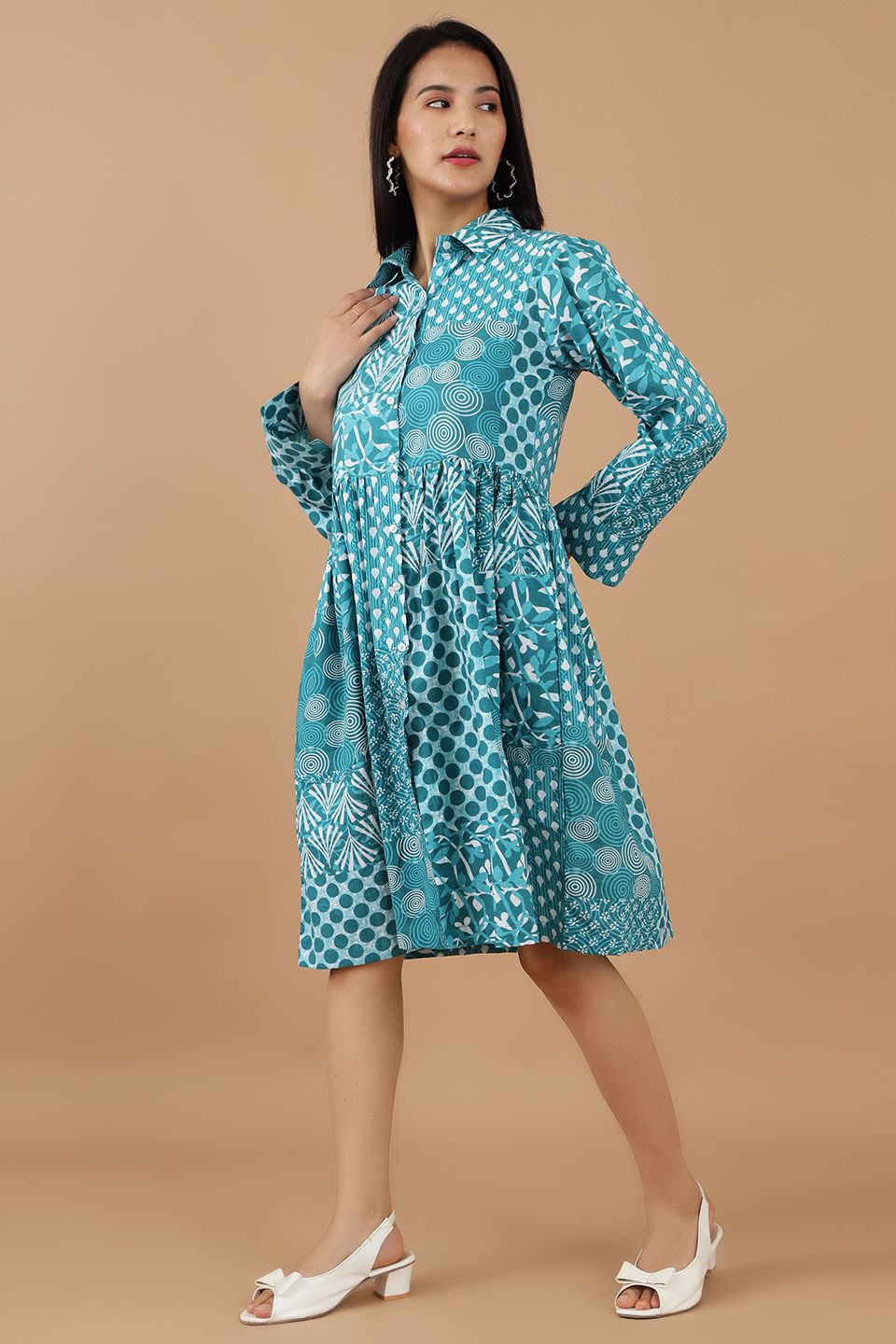 Jaipur Cotton Green Dress