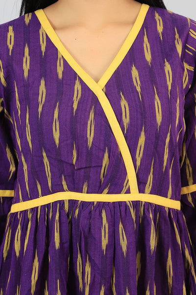 Ikat-Purple-Cotton-Mini-Dress-DS311