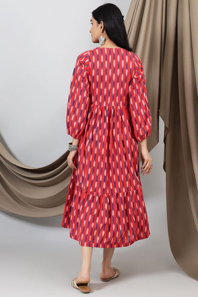 Ikat-Red-Cotton-Maxi-Dress-DS319