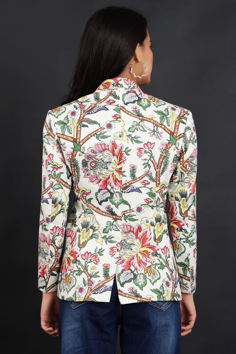 Jaipur Cotton White Blazer