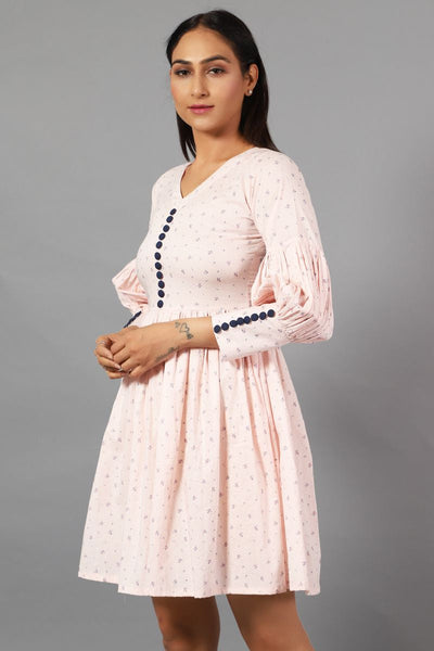 100% Cotton Mini Pink Dress