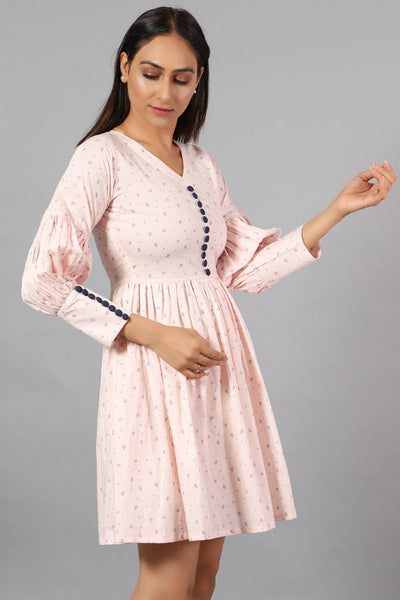 100% Cotton Mini Pink Dress