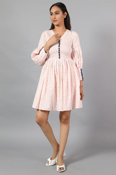 100% Cotton Mini Pink Dress