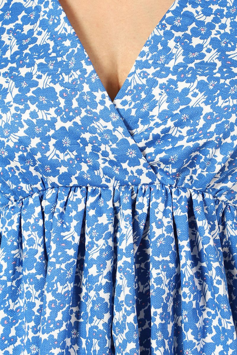 100% Cotton Mini Blue Dress