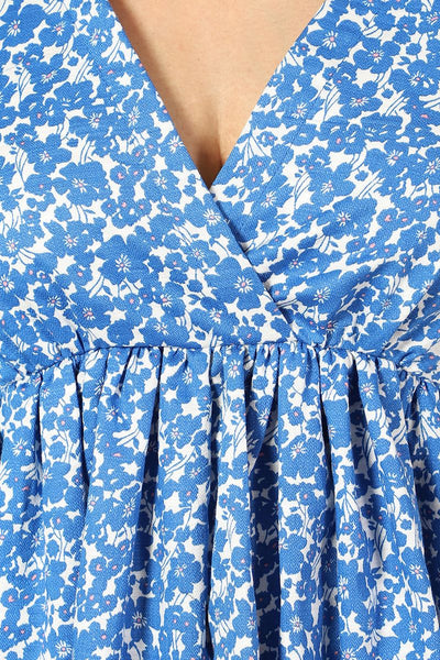 100% Cotton Mini Blue Dress